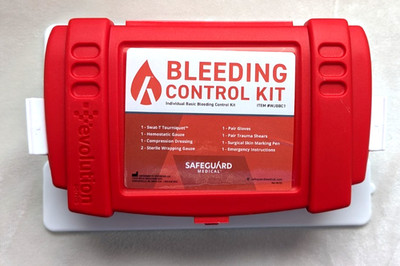 NEW Bleeding Control Kit First Aid Red Case Wall Mount Office Business Home Car