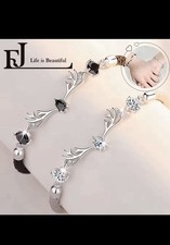 Coppia di Braccialetti filo rosso del destino con sfere in argento 925