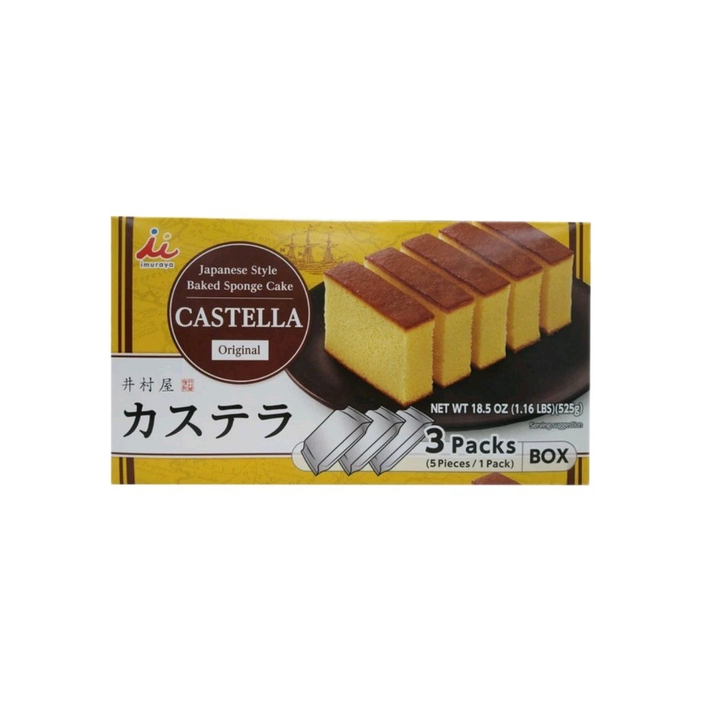 Esponja Castella Japonesa Imuraya Original Paquete de 3 Caja 18.5 OZ 525g Auténtica