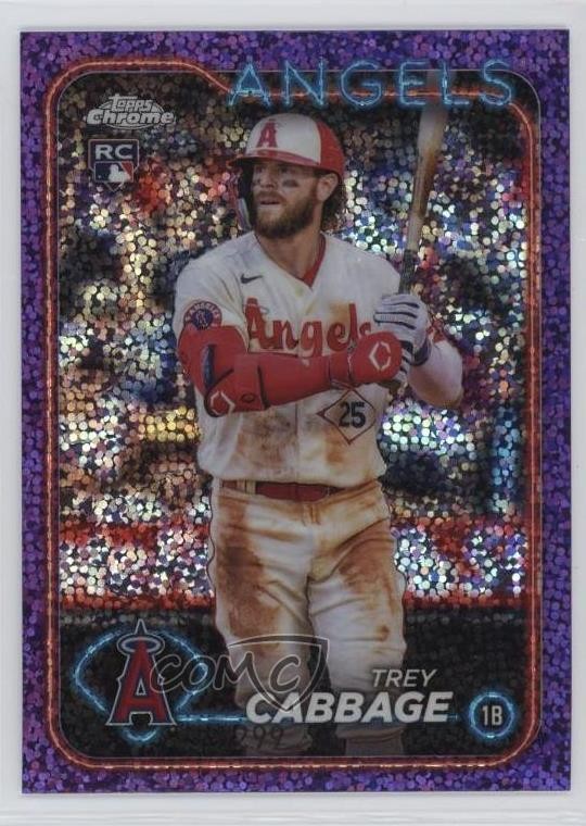 2024 Topps Chrome Purple Speckle Refractor /299 Trey Cabbage #226 14a1