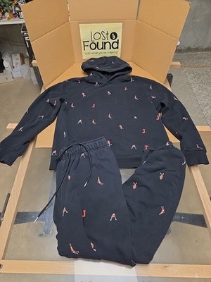 Air Jordan Essentials Size L All Over Jumpman Print Hoodie Pants Set Black 
