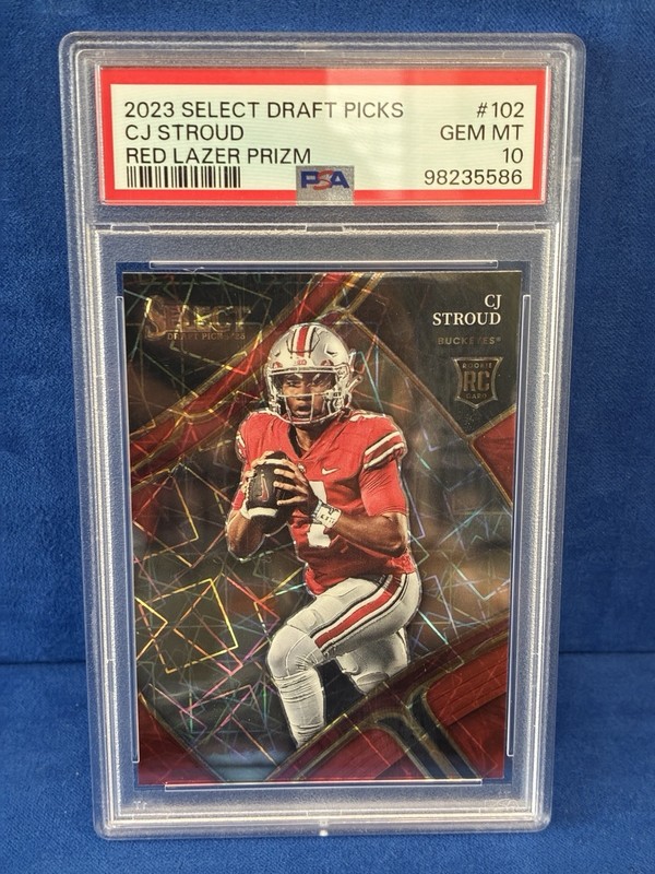2023 Select Draft Picks CJ Stroud Red Lazer Prism #102 PSA 10 Texans Ohio State