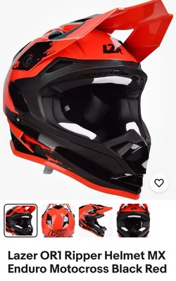 Lazer OR1 Ripper Casco MX Enduro Motocross Nero Rosso