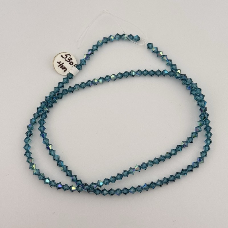145 Piece Swarovski 5301 Indicolite AB Blue 4mm Bicone Beads