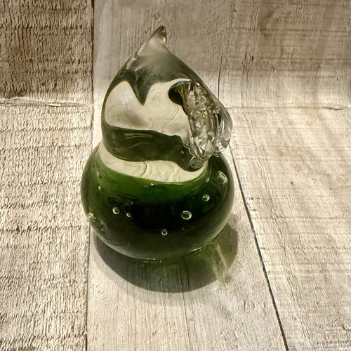 Schöner Kunst Glas Elefant Briefbeschwerer grün - Bild 3 von 9