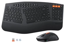 MEETION Wireless Bluetooth Ergonomic Keyboard & Mouse Set, Multi-Device, 4 DPI