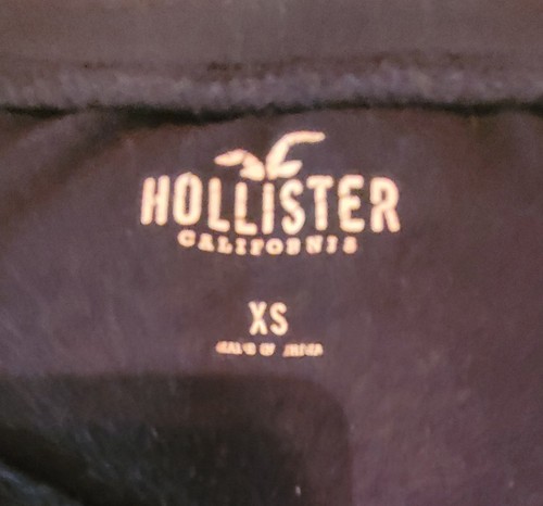 Hollister Shirt Women's XS Navy Easy Tee Round Neck Short Sleeve Top Logo - Picture 3 of 4
