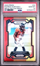 2023 PANINI PRIZM RED & YELLOW PRIZM #92 PATRICK SURTAIN II 18/44 PSA 10
