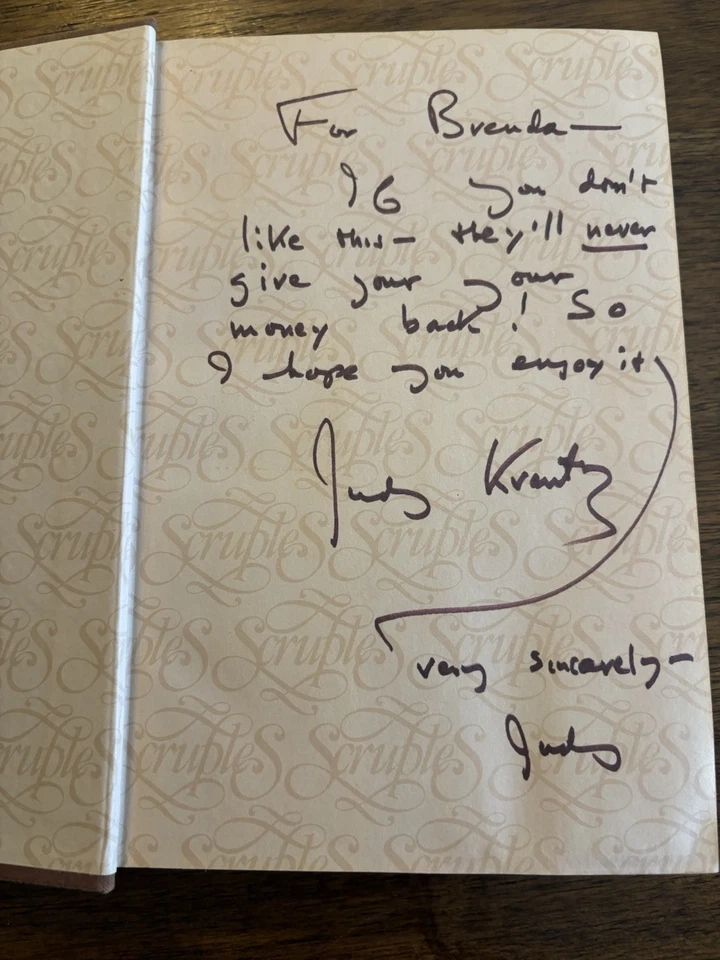 SIGNED Scruples By Judith Krantz First Printing 1st Edition 1978 HCDJ Foto 2 de 4