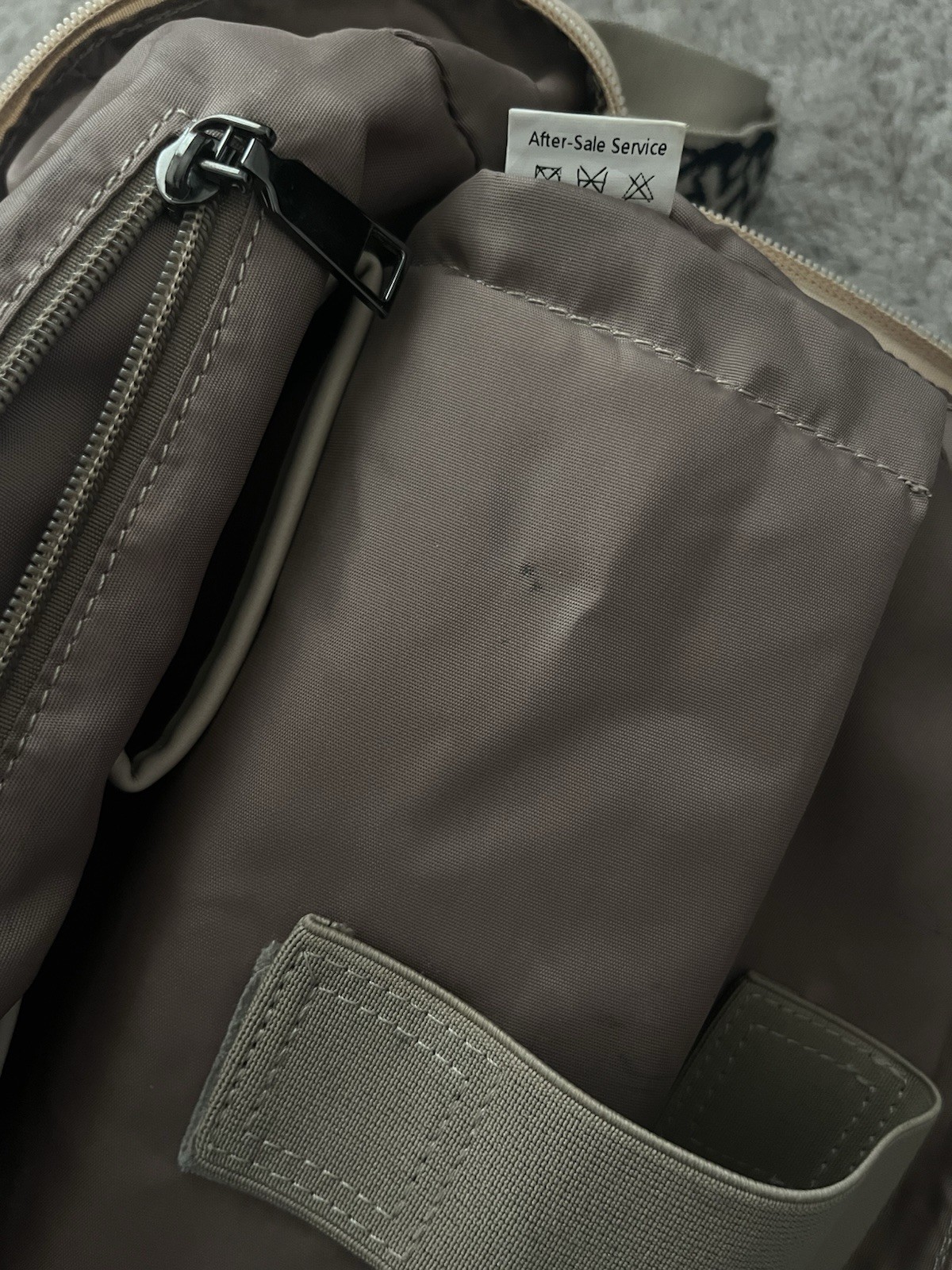 Beige Brown Backpack Purse Patterned Detachable S… - image 10