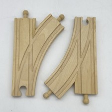 Thomas Brio Wooden Railway Curved Switching Wood Track X2 GUC 2M/1F 5.5