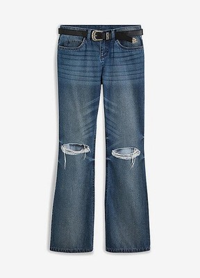 Bootcut-Jeans mit Gürtel Gr. 46 Blau Damenjeans Hose Neu
