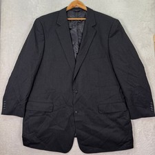 Oak Hill Mens 52L Charcoal Gray Pinstripe Wool Blend Blazer Sport Coat Jacket