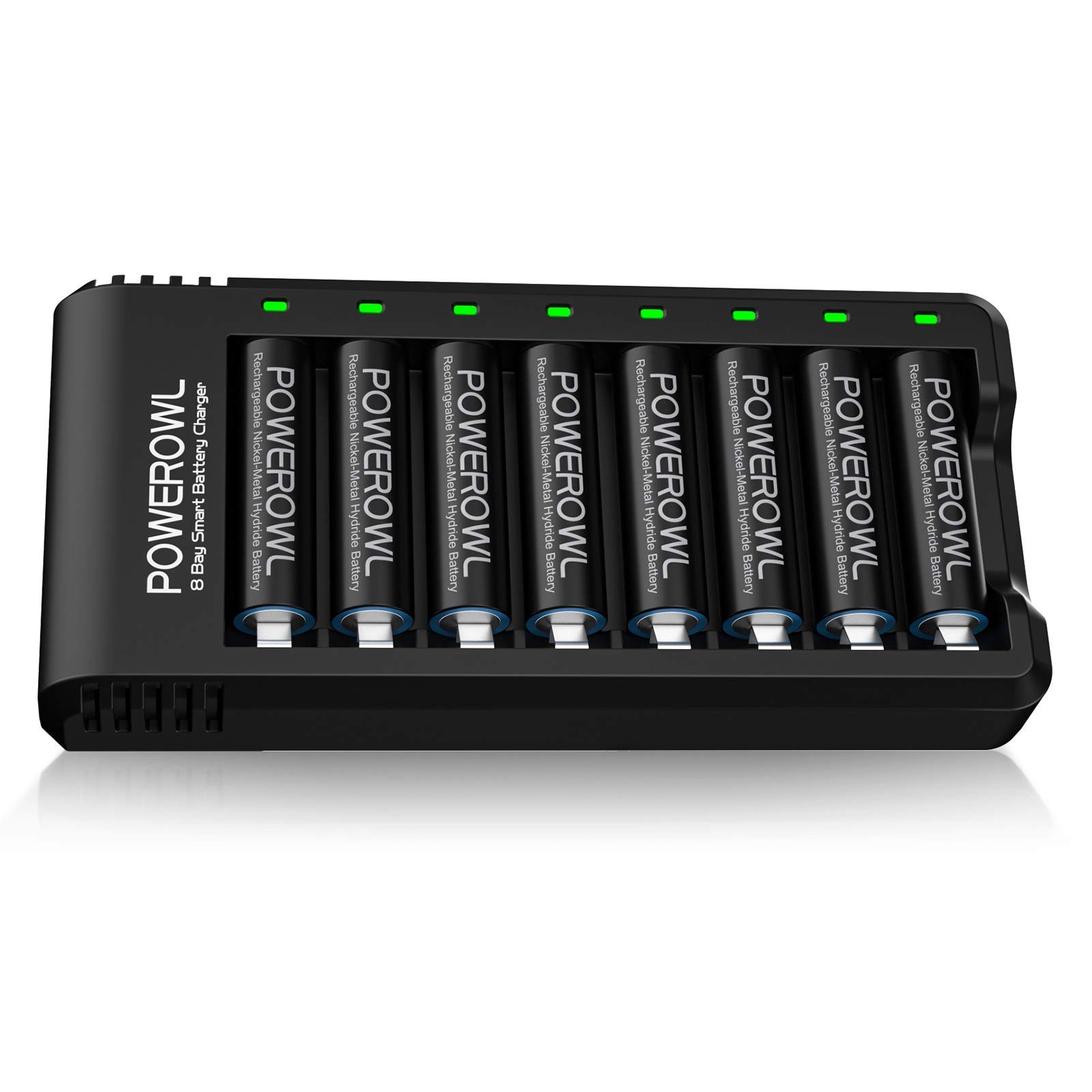 Pacco 8 Batterie AA POWEROWL 2800mAh - Pile Ricaricabili 1.2V ad Uso Intensivo