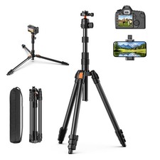 71" Camera Tripod, Tripod for Camera Phone with 360 Ball Head and Smartphone ...