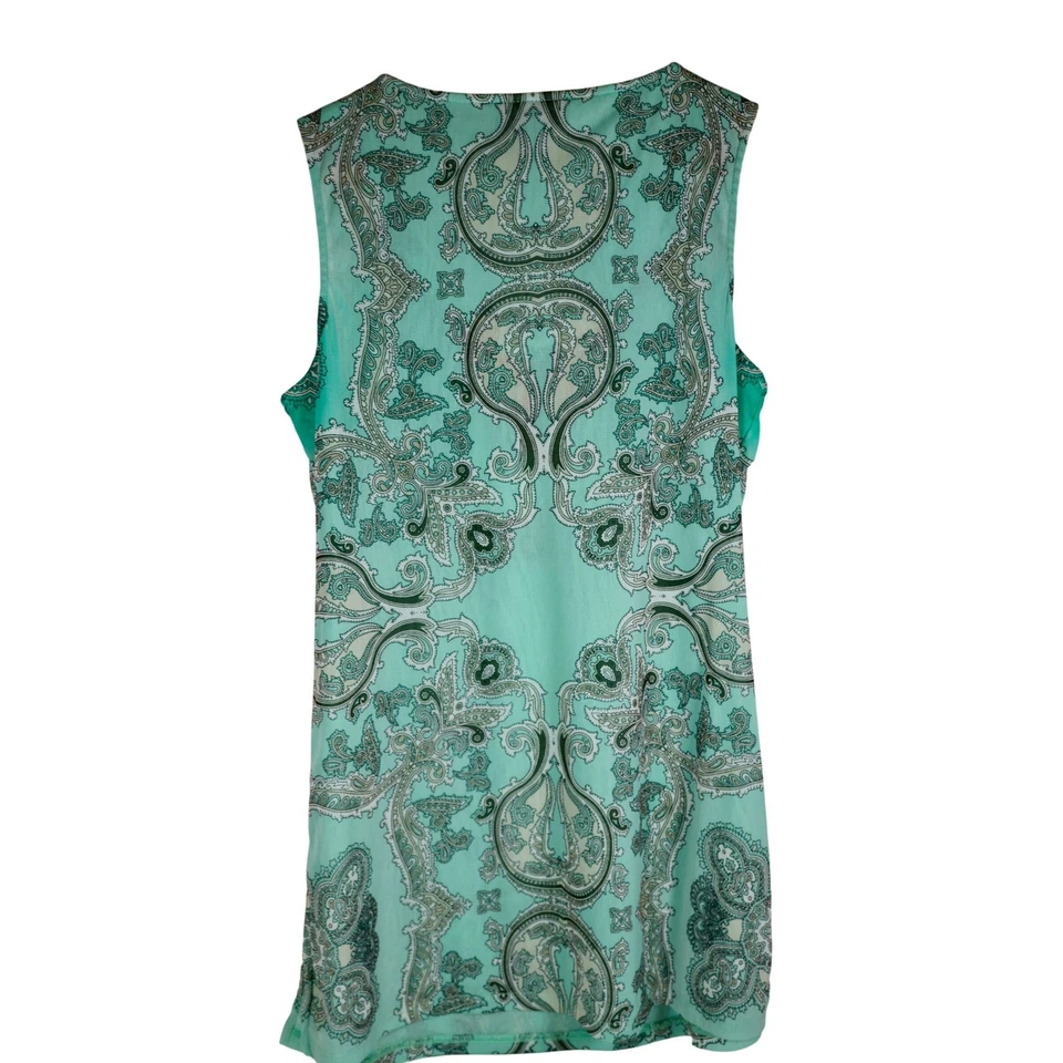 Top INC International Concepts Paisley Adornado Sin Mangas Talla L BOHO Retro Foto 2 de 4