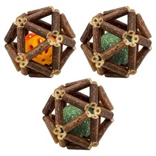 3-Piece Natural Catnip Chew Toy Set for Indoor Cats and Kittens, Teeth Cleani...