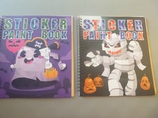 2 Sticker Paint Books - Halloween Theme