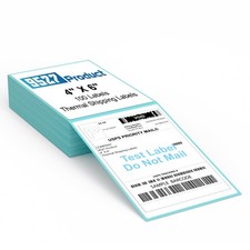 9527 Product Fanfold 4 x 6 Direct Thermal Labels 1 Stacks 100 Labels, Blue