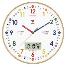 Digital and Analog Learning Clock for Kids - Telling Time Teaching Clock 12 I...