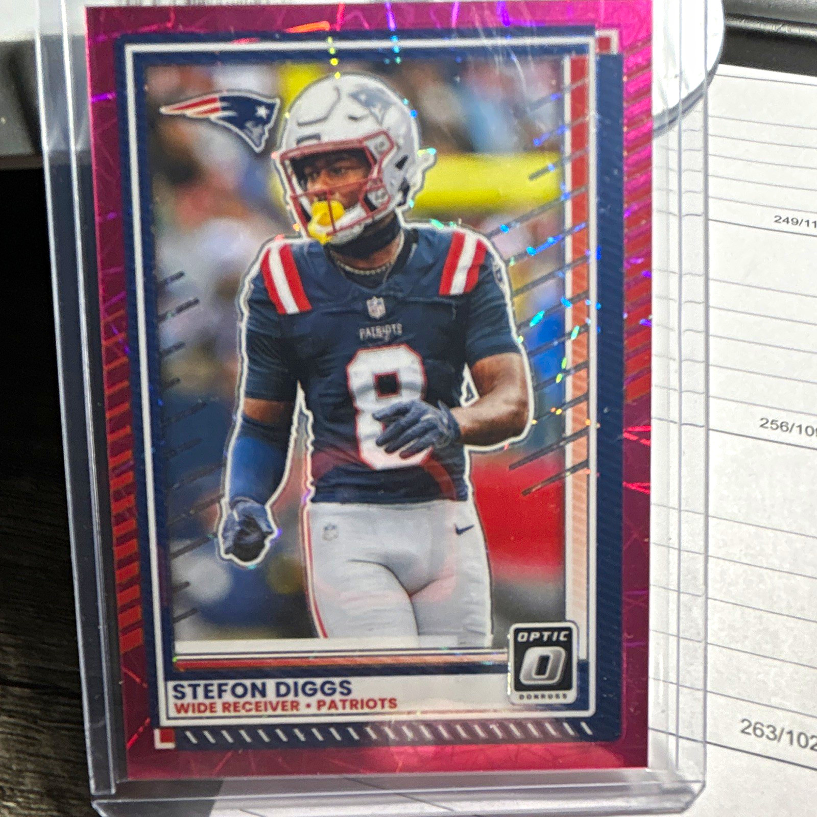 Panini 2025 Donruss Optic Stefon Diggs Patriots Pink Velocity Prizm /99 #161