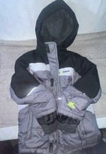 ZeroXposur Boys Winter Jacket Gray Black Hooded Fleece Lined Coat Size 5/6