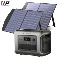 ALLPOWERS R1500 Lite 1056Wh Solar Generator Power Station & 2X100W Solar Panels