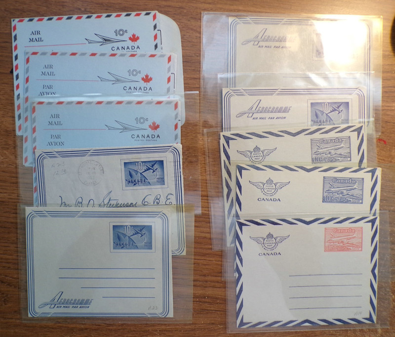 Canada Air Letter Sheets.  10  with one used.