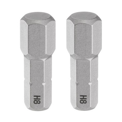 2Pack H8 Magnetic Hex Screwdriver Bit 1/4'' Hex Shank 25mm Length S2 Steel