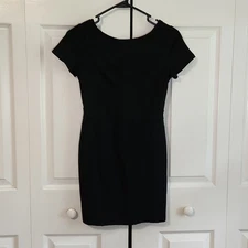 Vintage Monteau Los Angeles Womens Black Bodycon Mini Dress Size XS Neutral