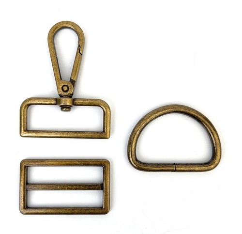 15 Pcs 1-1/2 Inch Purse Hardware Bronze Heavy Duty Swivel Snap Hooks D Rings