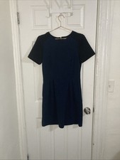 Madewell Gallerist Dress Size 8- Black Navy Fit and Flare