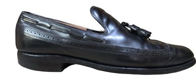 Allen Edmonds Berwick Black Leather Wingtip Tassel Slip-on Loafers, Sz 10.5