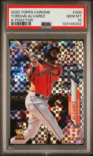 2020 TOPPS CHROME X-FRACTOR #200 YORDAN ALVAREZ ROOKIE RC PSA 10