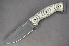 Busse Combat 2nd Gen Badger Attack Ergo .235" Black Crinkle Blade, Black/Tan G10