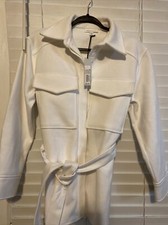Prologue Coat Size Small White Womens Jacket Longsleeve Tied Waist