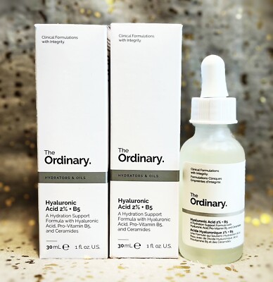 2x~The Ordinary~Hyaluronic Acid 2% + B5~Hydration Support~30ml/1 fl oz each~NIB~