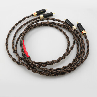 dual lotus audio signal cable HiFi OFC copper silver plated audio signal cable