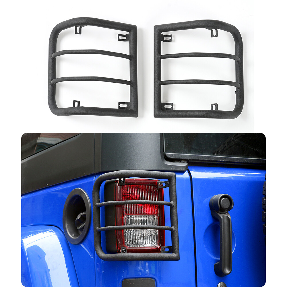 Black Tail Light Cover Rear Taillights Guards For Jeep Wrangler 2008-2017 JK JKU