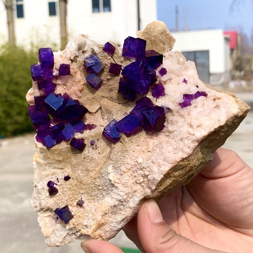 1.25LB Natural transparent purple cubic fluorite mineral sample Inner Mongolia - 第 22/24 張圖片