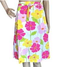 Vintage 90s NWT LILLY PULITZER Sweet Sally Wrap Skirt Size 10 Floral Pocket Rare