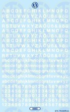 9965 - Decals Zahlen und Buchstaben 4,5 mm - Wei&szlig;