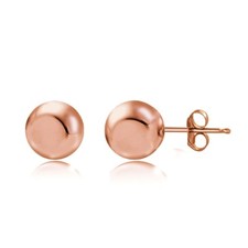 Rose Gold Tone over Sterling Silver 3mm Polished Ball Bead Stud Earrings