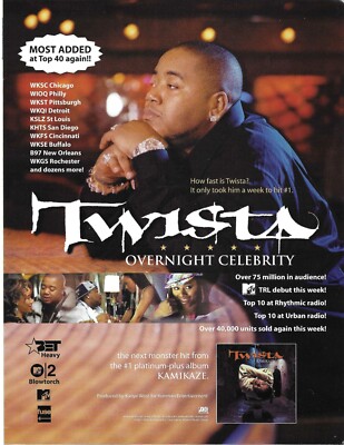 JAY Z & TWISTA Vintage DOUBLE SIDED PROMO TRADE AD Poster of 2006
