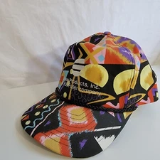 Vintage 90's Nissin Hat Linear Products Inc. HB Fuller Colorful Hip Hop Abstract
