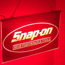Snap On Tool Mirrored Led Light Sign Game Room ,  Bar , garage Sign