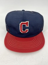 Vintage Mens Cleveland Indians SZ Medium Snap Back Annco 1980's Made In USA