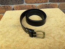 Mens Leather & Brass Dress/Work Belt * Sz: Length 45”/115 cm