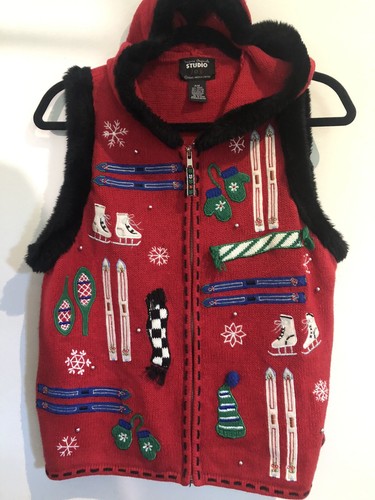Studio Joy Ugly Christmas Sweater Vest 
