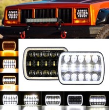 Pair Dot 7x6 7x6 Inch Led Headlight Hilo Beam Drl For Chevy Ford Jeep Wrangler